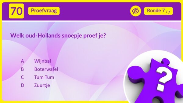 Proefvraag Snoep Quiz